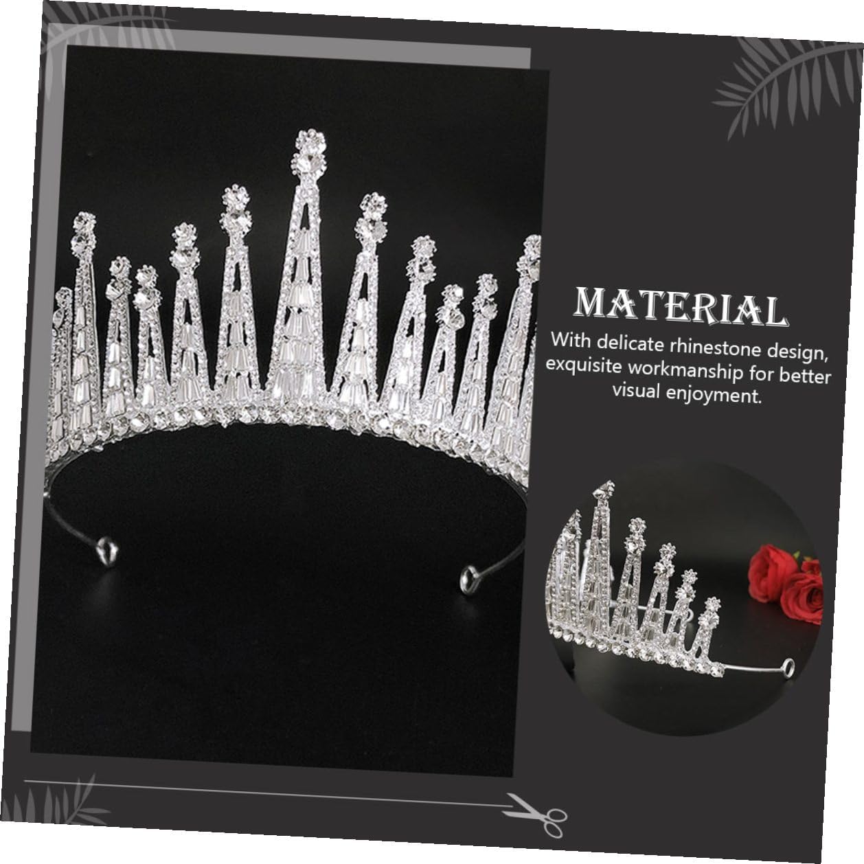 Baroque Rhinestone Bridal Tiara Crown Headdress Silver Wedding Hair Ornament for Bride Luxury Photo Shoot Accessories