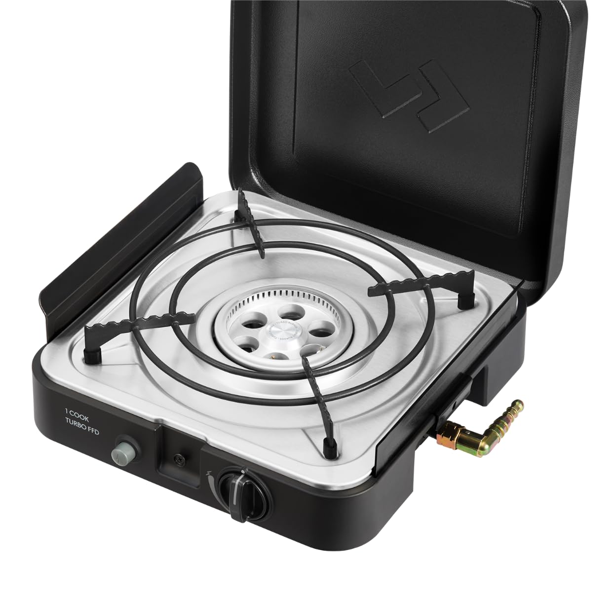 CADAC - 1 placa plana Cook Turbo FFD - 50 mBar - Barbacoa - Parrillas portátiles | Superficie de cocción de acero inoxidable, incluye funda protectora, camping, barbacoa imprescindible