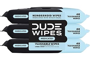DUDE Wipes -- Men's Medicated Flushable Wipes with Witch Hazel