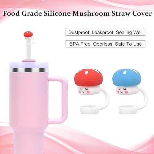 Miniatura 4 de Raymall Stanley Cup H2.0 - Juego de 8 tapones antiderrames de silicona para Stanley Cup H2.0 de 40 oz30 onzas, con tapa de popote transparente,