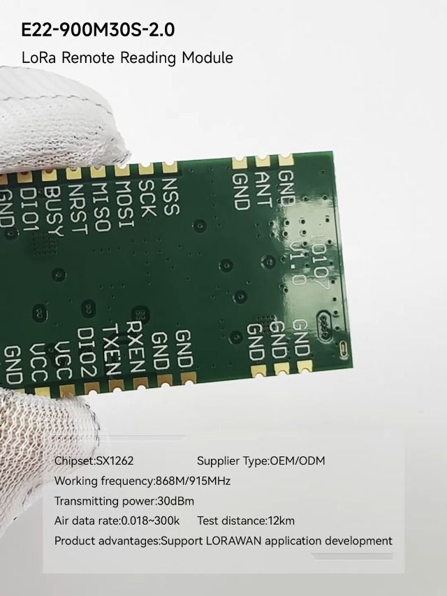 SX1262 LoRa Spread teur Wireless Tech 868/915MHz Haute Précision TCXO 16KM COJXU E22-900M33S 33dBm éventuelles I SMD IPEX/Trou de Timbre  509