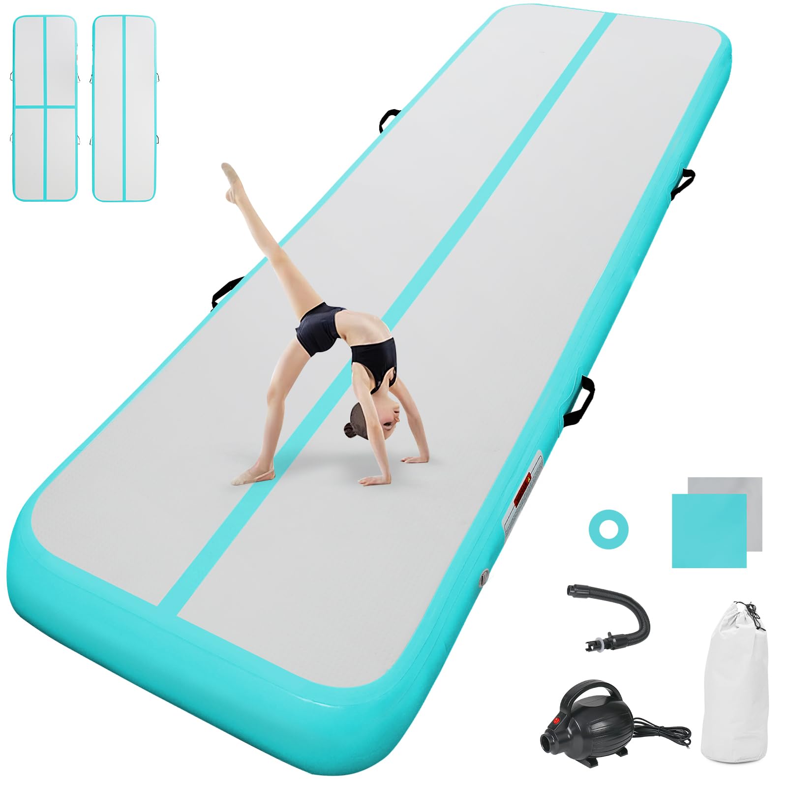 colchoneta gimnasia artistica 10cm/20cm gruesa 3/4M/5M/6M/7M/8M/9M/10M/11M/12M tumbling gimnasia colchoneta Inflable Tumbling Mat Estera de Yoga Taekwondo con Bomba eléctrica — view 21