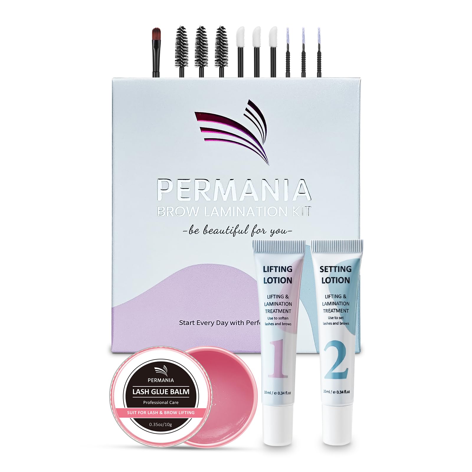 PERMANIA Augenbrauen Lifting Set, Neues Brow Lifting Set, für Natürlich Schöne Augenbrauen zu Hause, Sanfte Inhaltsstoffe | Einfach Anzuwenden für Anfänger und den Salon (ohne ESSENCE)