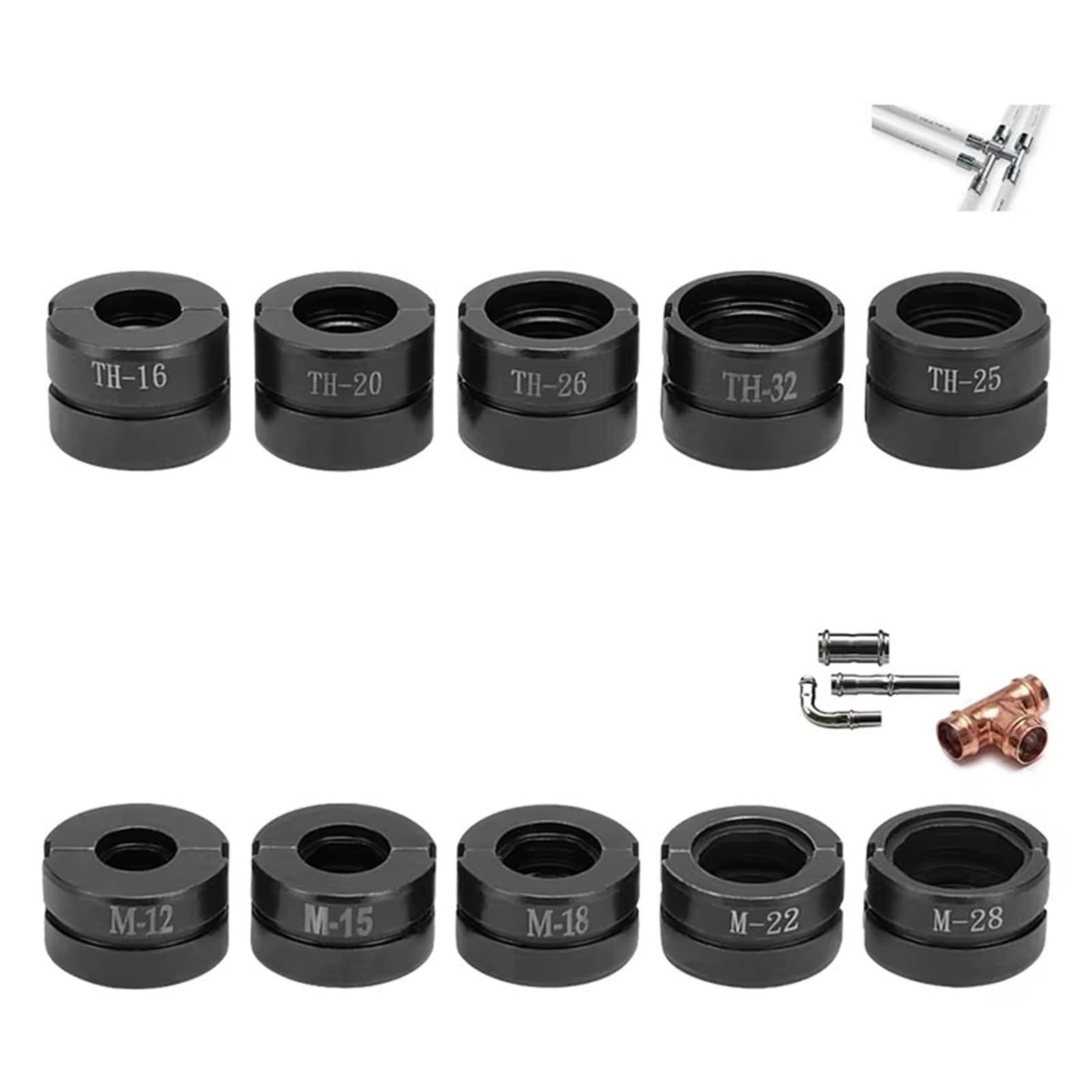 Bqrtvxsd Th And M Compatible For Mgxek Hydraulic Pipe Crimping Jaw, Th‑U & V‑Series Press Molds For Pex & Copper Fittings(Th And M)
