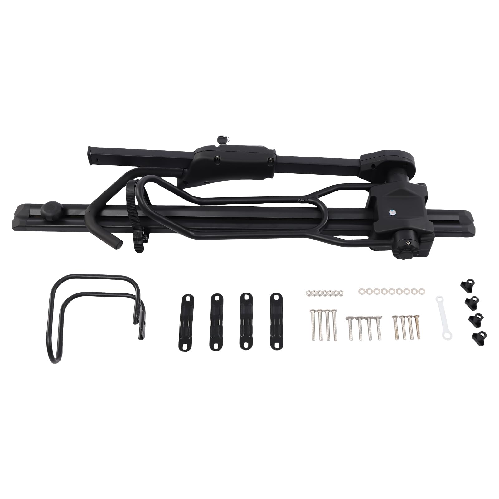 Portabicicletas plegable, portabicicletas de techo vertical, universal, ancho de los neumáticos 5,59 cm, altura ajustable de 75 – 98 cm, portaequipajes para montaje en coches, SUV, MPV