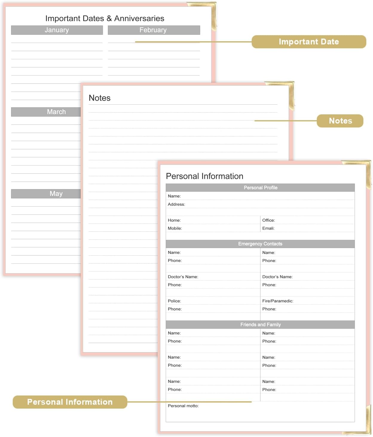 Undated Daily Monthly Planner for 2026 or Anytime - A4 To Do List with Hourly Schedule, Hardcover Spiral Bound Daily Planner to Increase Focus, Stylish School/Office Supplies, 8.5" x 11", Pink
