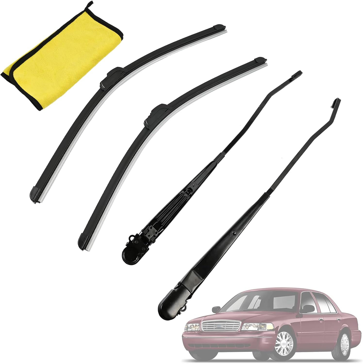 1 Pair Front Windshield Wiper Arm & 22" Blade Kit Compatible with Ford Crown Victoria 2005-2011 Mercury Grand Marquis, Replace 5W7Z17526BA 5W7Z17526AA