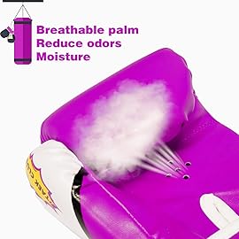 CKE Kids Boxing Gloves for Kids Boys Girls Junior Youth Toddlers Age 5-12 Years Training Boxing Gloves for Punching Bag Kickboxing Muay Thai (Purple)