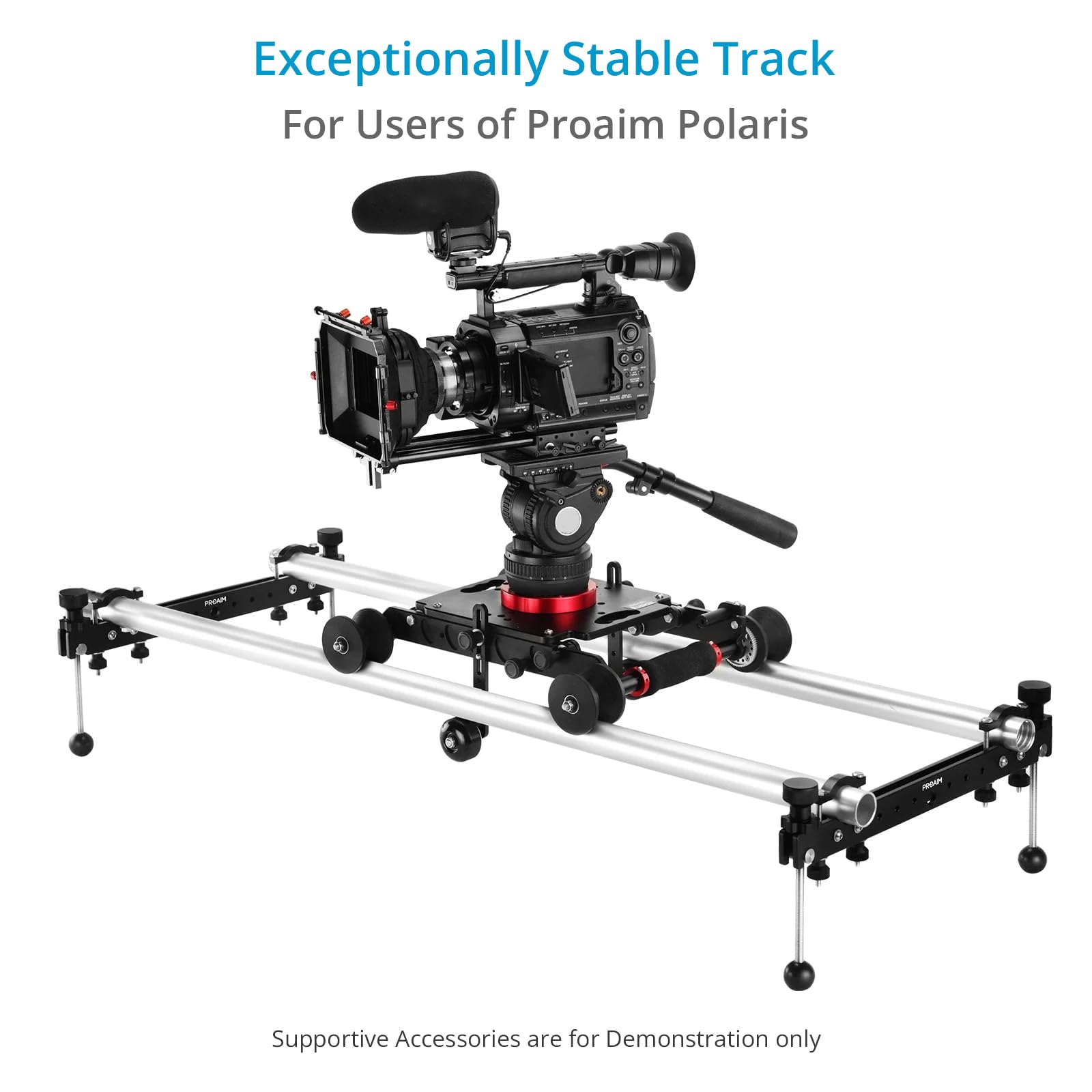 Proaim Kit de Rails Aluminium 8 ft pour Systèmes de Dolly Caméra | Compatible avec les dollies Polaris, Fusion et Breeza, tubes Ø 1,5", charge jusqu'à 50 kg.