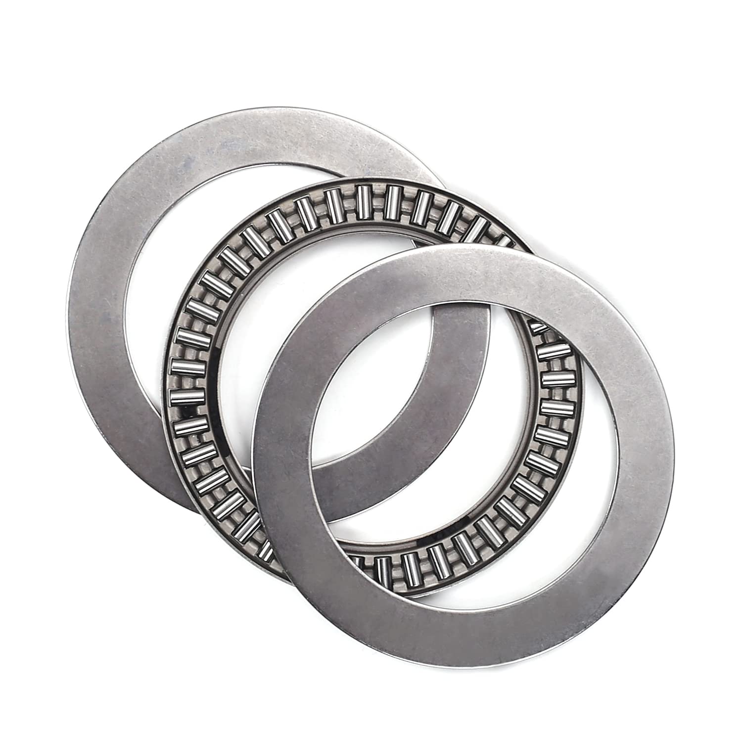 AXK5070 2AS Needle Roller Thrust Bearings with 2 Washers, 50mm Inner Diameter, 70mm OD, 5mm of Thickness, GCr15 Hardness 1Pcs,Aicosineg