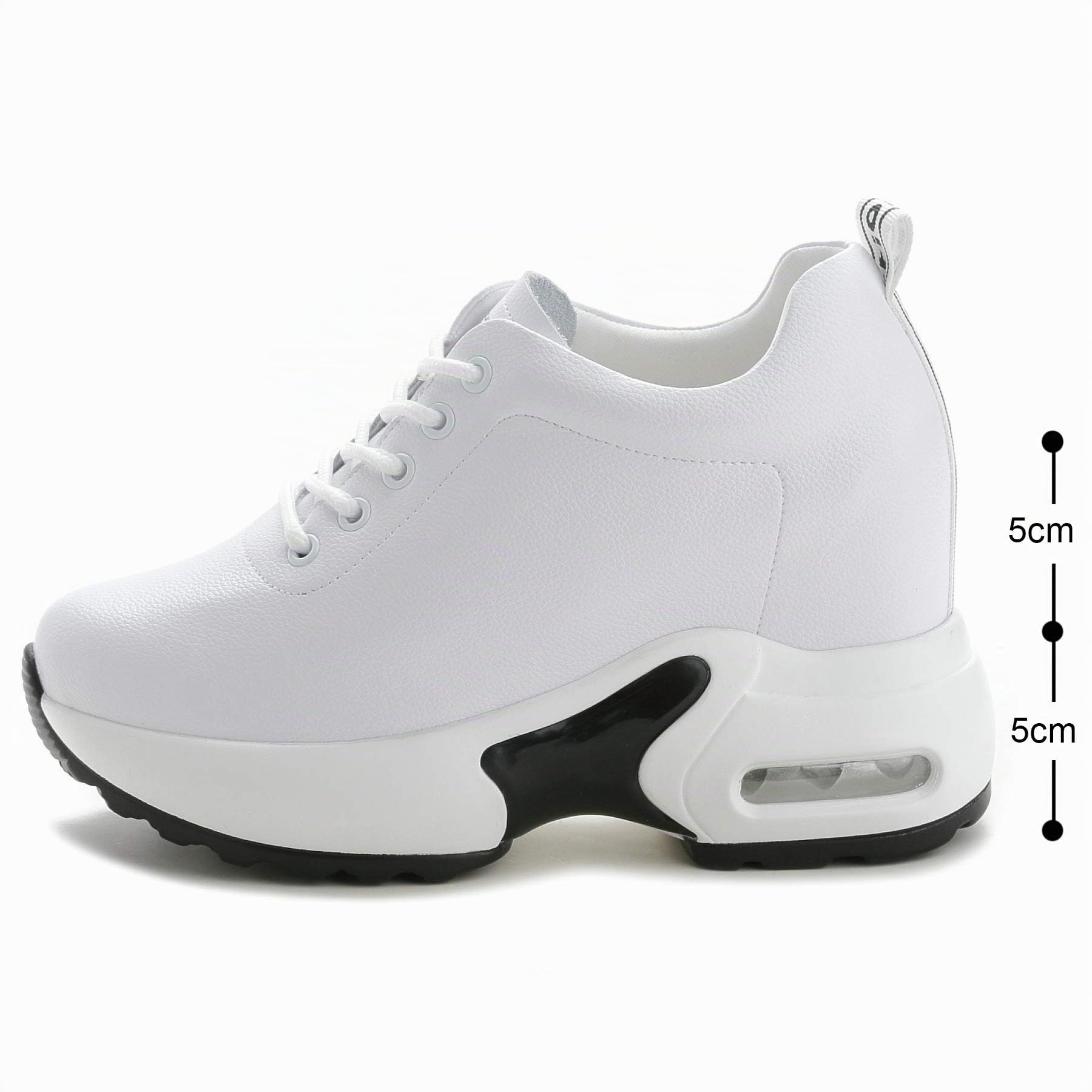 Sneakers Alte con Zeppa Donna Platform Scarpe da Ginnastica Pelle Scarpe Casual