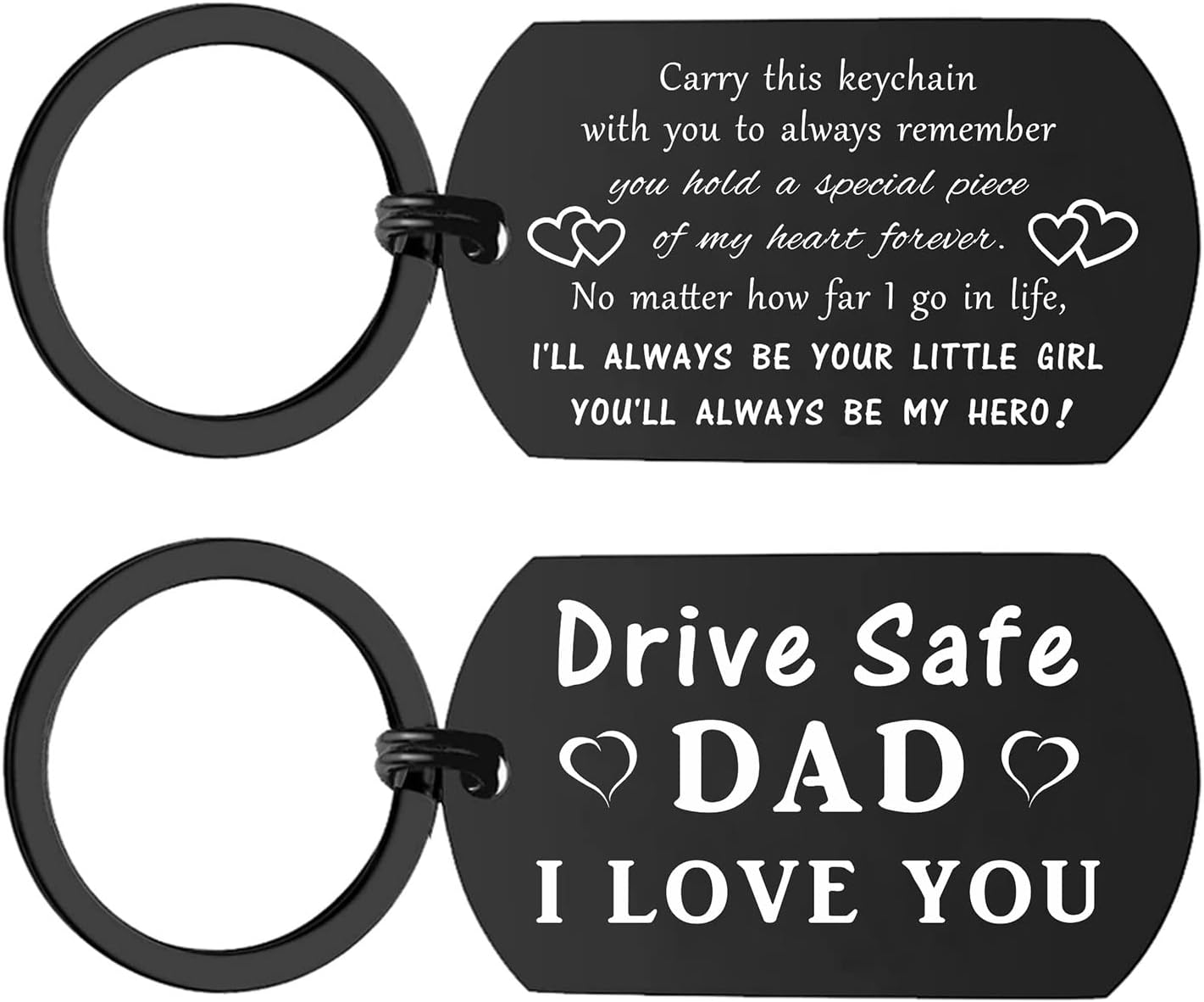 ENGZHI Dad Gifts for Fathers Day, Drive Safe I Love You Dad Keychain from Daughter Son, Daddy Birthday Gift Ideas Christmas