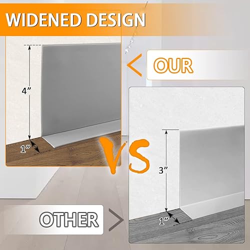 Miniatura 2 de Base de vinilo para pared, base de vinilo flexible de 4 pulgadas, base de piso de vinilo flexible con moldura de goma de 1 pulgada para pared, fácil