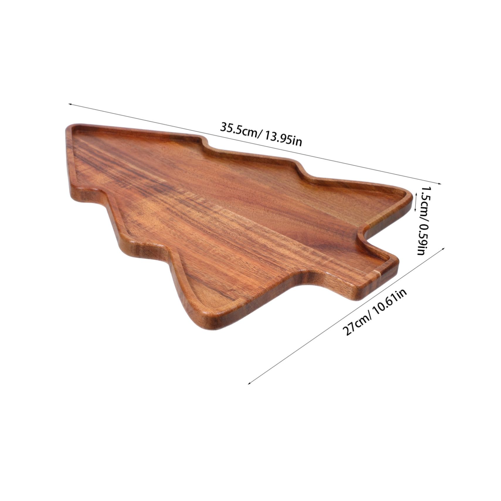 Bandeja de Servir de Madera de Acacia Forma de Árbol de Navidad Diseño Festivo para Aperitivos Quesos y Postres Reuniones Navideñas