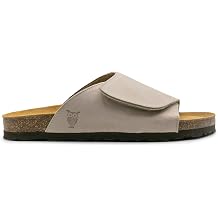 Sandgrens Handmade Unisex Cork Slides | European Top Grain Leather Sandals with Soft Suede Footbed, Adjustable Upper, and EVA Rubber Sole | Vigo