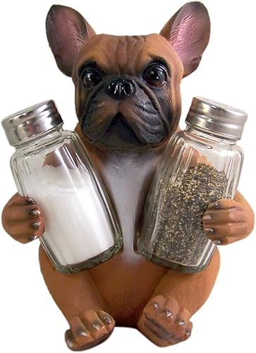 Ebros Gift Adorable cervatillo francés Bulldog cachorro perro abrazando especias sal y pimienta juego de figuritas soporte de cocina decoración del disponible en Yaxa Guatemala