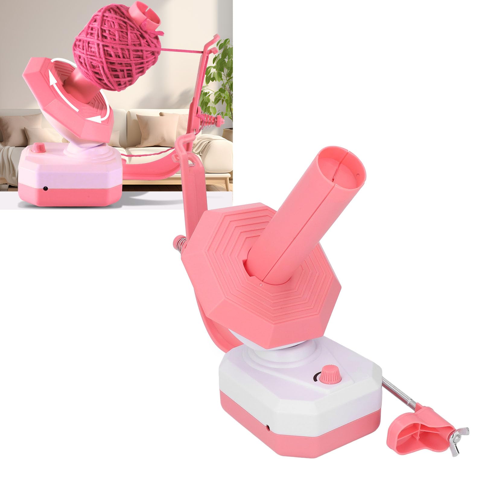 Electric Yarn Ball Winder, Automatic Yarn Ball Winder Wool Spinner Roller for Crocheting Reusable Cake Dispenser Knitting Enthusiast Sewing Accessories Portable Knitting Tool