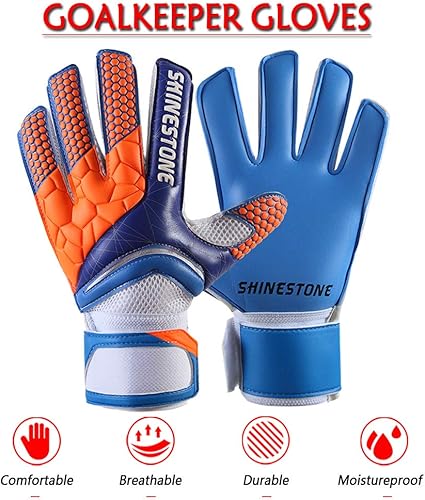 Miniatura 9 de Shinestone Guantes de portero de portero para jóvenes y adultos, guantes de portero de fútbol con fuerte agarre y protección para los dedos para