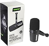 Shure MV7X Microphone - XLR Only Pro Quality Dynamic Mic for Podcasting & Vocal Recording, Voice-Isolating Technology, All Metal Construction, Mic Stand Compatible, Optimized Frequency - Black - 2