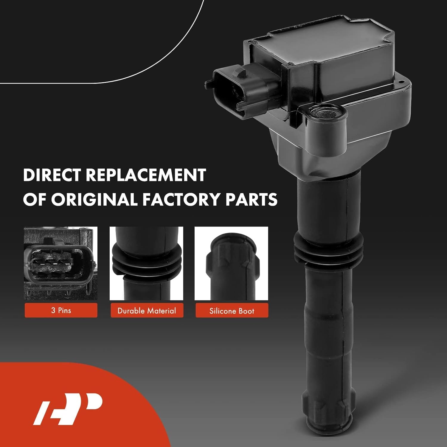 A-Premium Ignition Coils and Spark Plugs Kits Compatible with Porsche 911 1999-2005 2007-2009 2011, Boxster 1997-2005, 3.4L 3.6L 6-PC Set