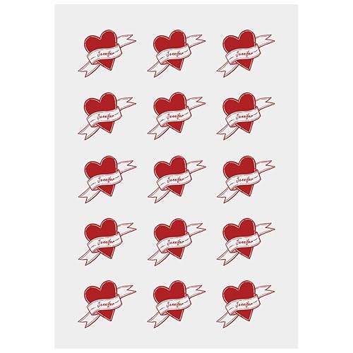 Miniatura 23 de YesCustom Tatuajes temporales personalizados con nombre, corazones rojos, tatuaje de cara falsa personalizada con foto para mujeres y hombres,