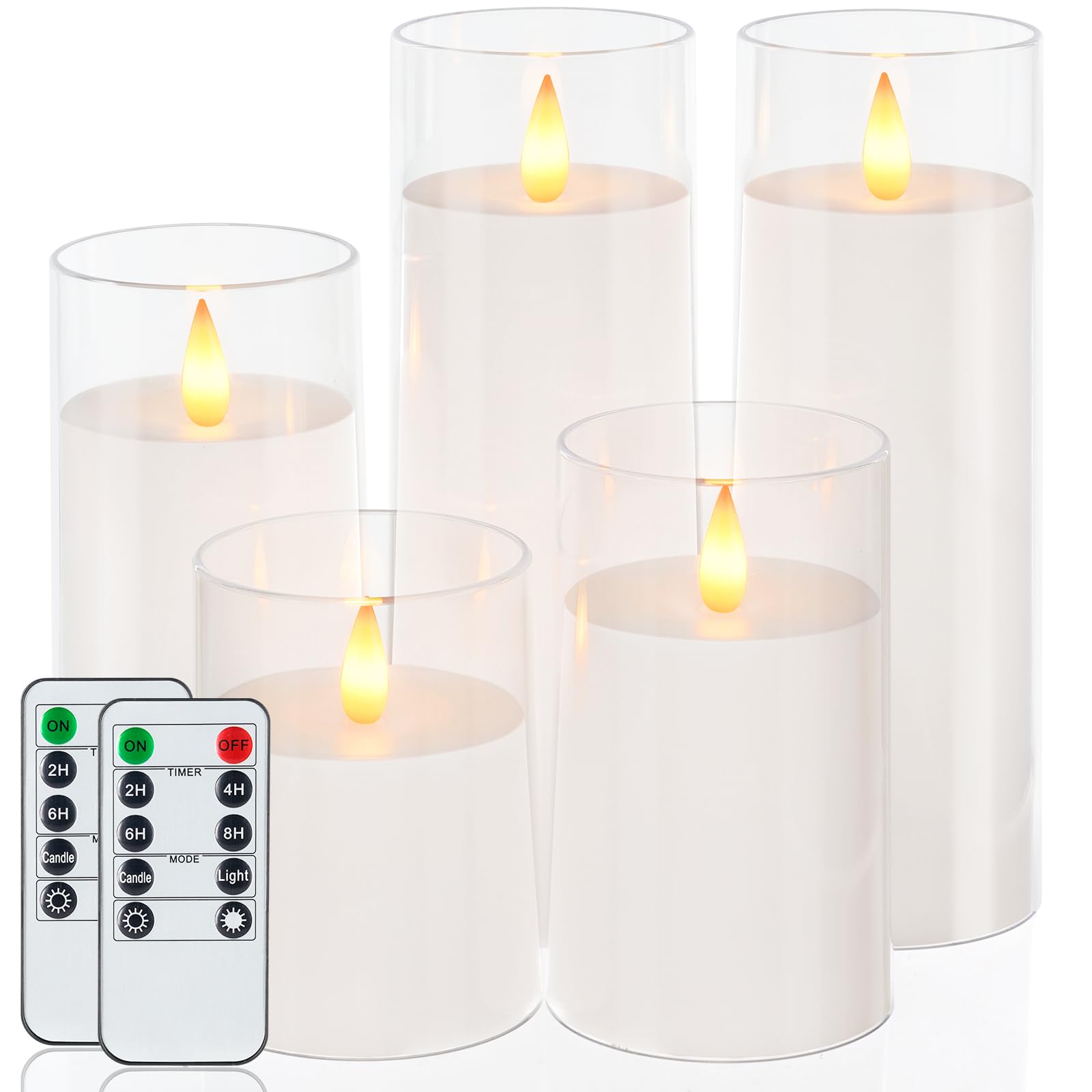 Candele realistiche tremolanti a batteria, finte candele elettriche a LED con telecomando e timer, candele senza fiamma per la casa, decorazione natalizia, bianco, set di 3