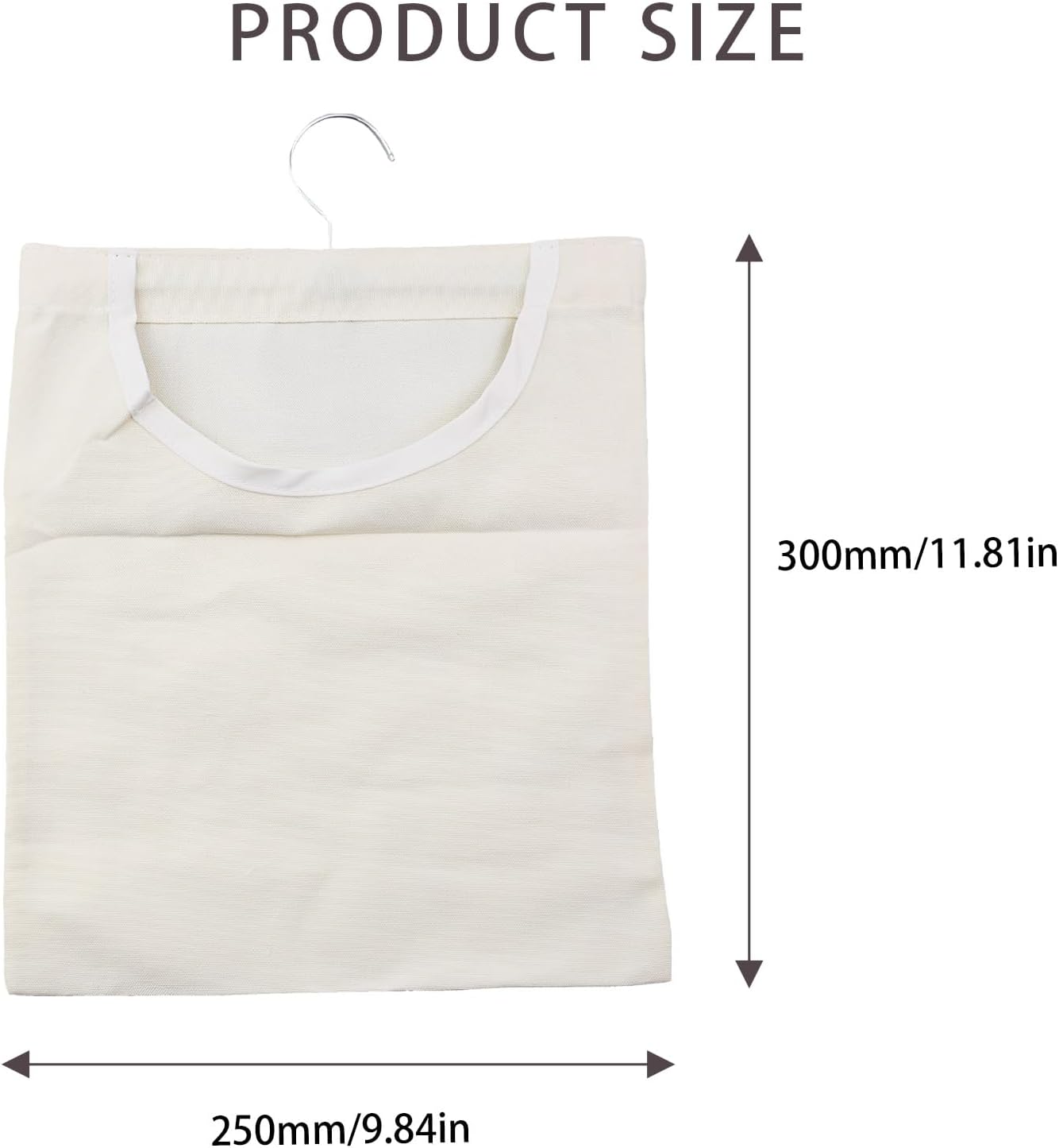 Clothespin Hanging Bag,Large Canvas Laundry Bag with 360° Rotatable Hook,Portable Pin Storage for Home, Balcony, Travel, and RV,Easy Access & Quick Setup image 2