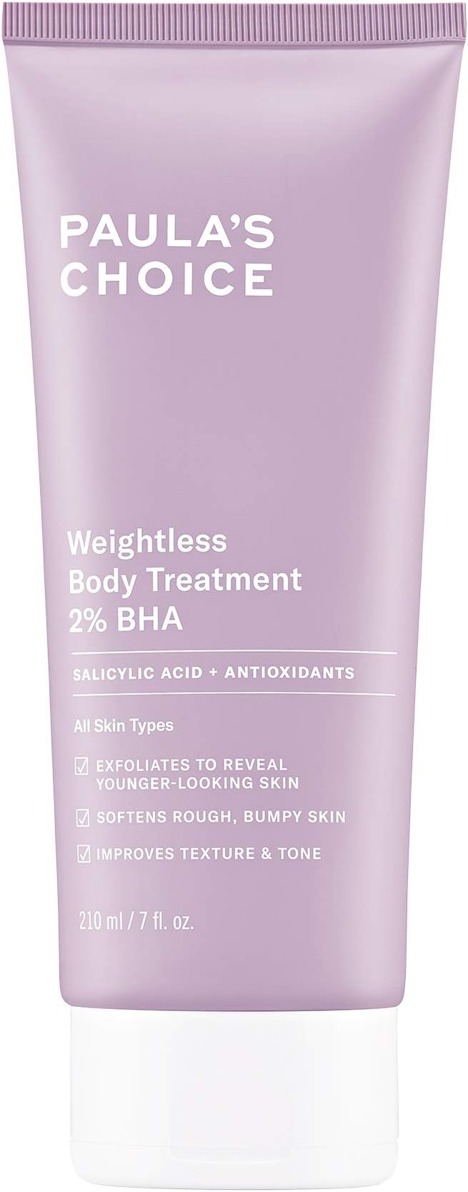 Paula's Choice Weightless Body Treatment 2% BHA, Salicylic Acid Exfoliant, Moisturizer for Keratosis Pilaris (KP) Prone Skin & Clogged Pores, Fragrance-Free & Paraben-Free, 7 Ounces