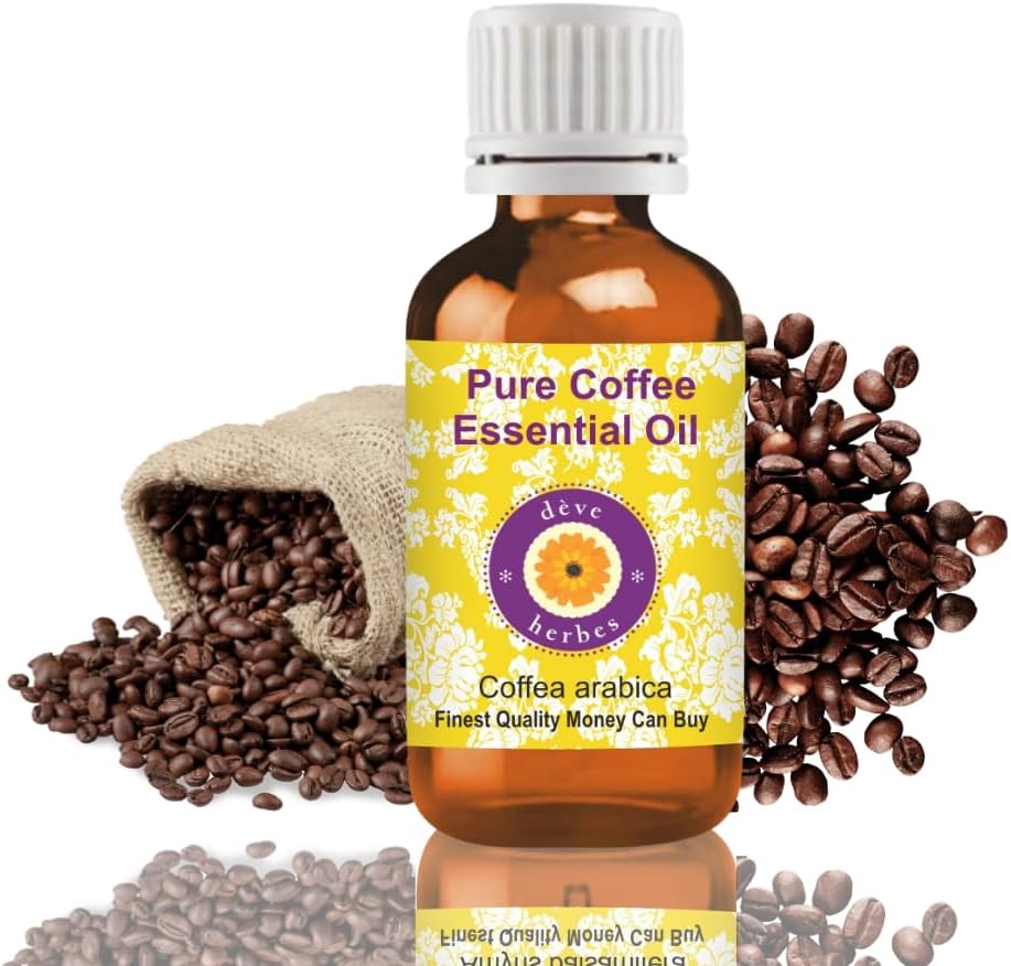 Deve Herbes Pure Coffee Essential Oil (Coffea Arabica) with Glass Dropper Steam Distilled 5ml (0.16 oz)