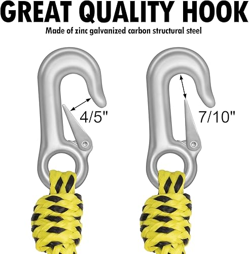 Miniatura 4 de Obcursco Arnés de remolque de barco de 16 pies para remolcar 4 tubos remolcables, esquí acuático, wakeboard