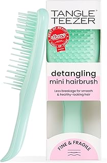 Tangle Teezer Fine Ultimate Detangler Mini Hair Brush for Fine Hair, Mint | Travel-size brush with patented two-tier, soft-flex teeth; on-the-go detangling for fine hair, helps reduce breakage & frizz