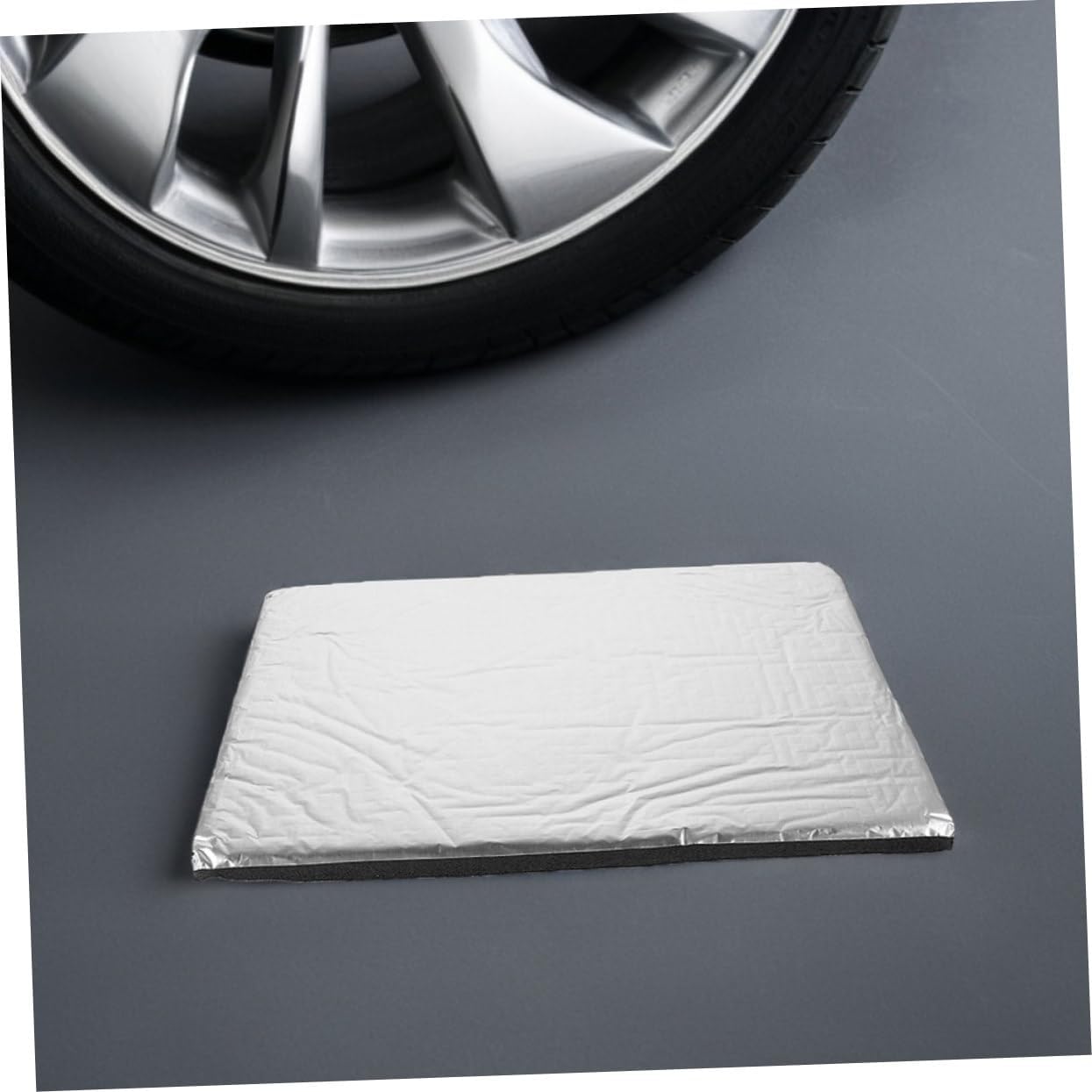 Cabilock 50pcs Car Insulation Pad Aluminum Foil Soundproofing Mat Shield Automotive Noise Reduction Pads Fire Risk Reduction Easy Installation