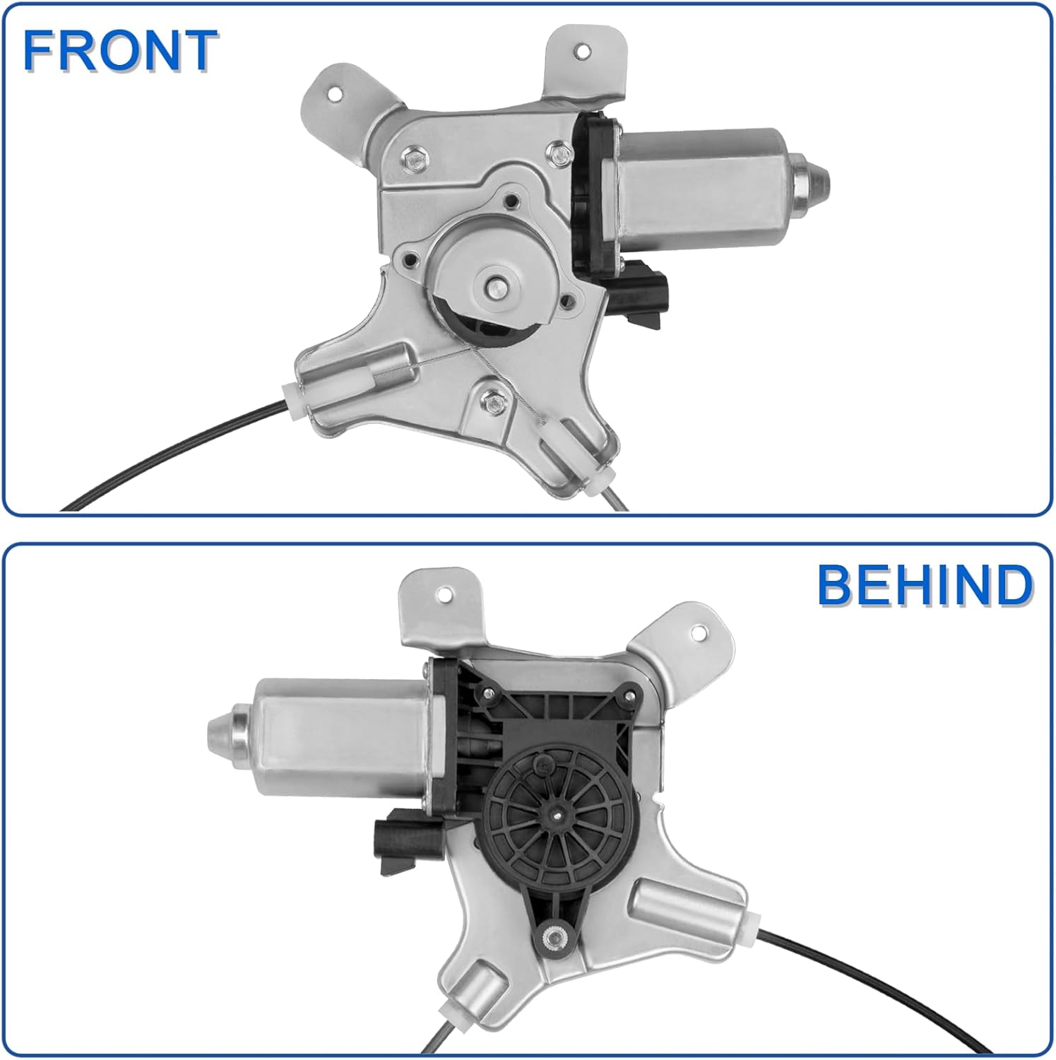 Obaee 741-391 Rear Right Passenger Side Power Window Regulator with Motor Compatible with Cadillac Escalade 2007-2014/ Chevrolet Tahoe 2007-2014/ GMC Yukon 2007-2014, Replace OE 15841700, 15883002