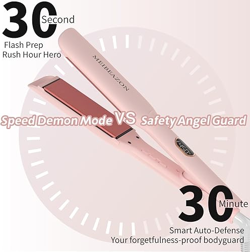 Miniatura 5 de Plancha plana para el cabello  Placa de cerámica de 1.7 pulgadas de ancho con tecnología iónica negativa, control digital de temperatura y doble