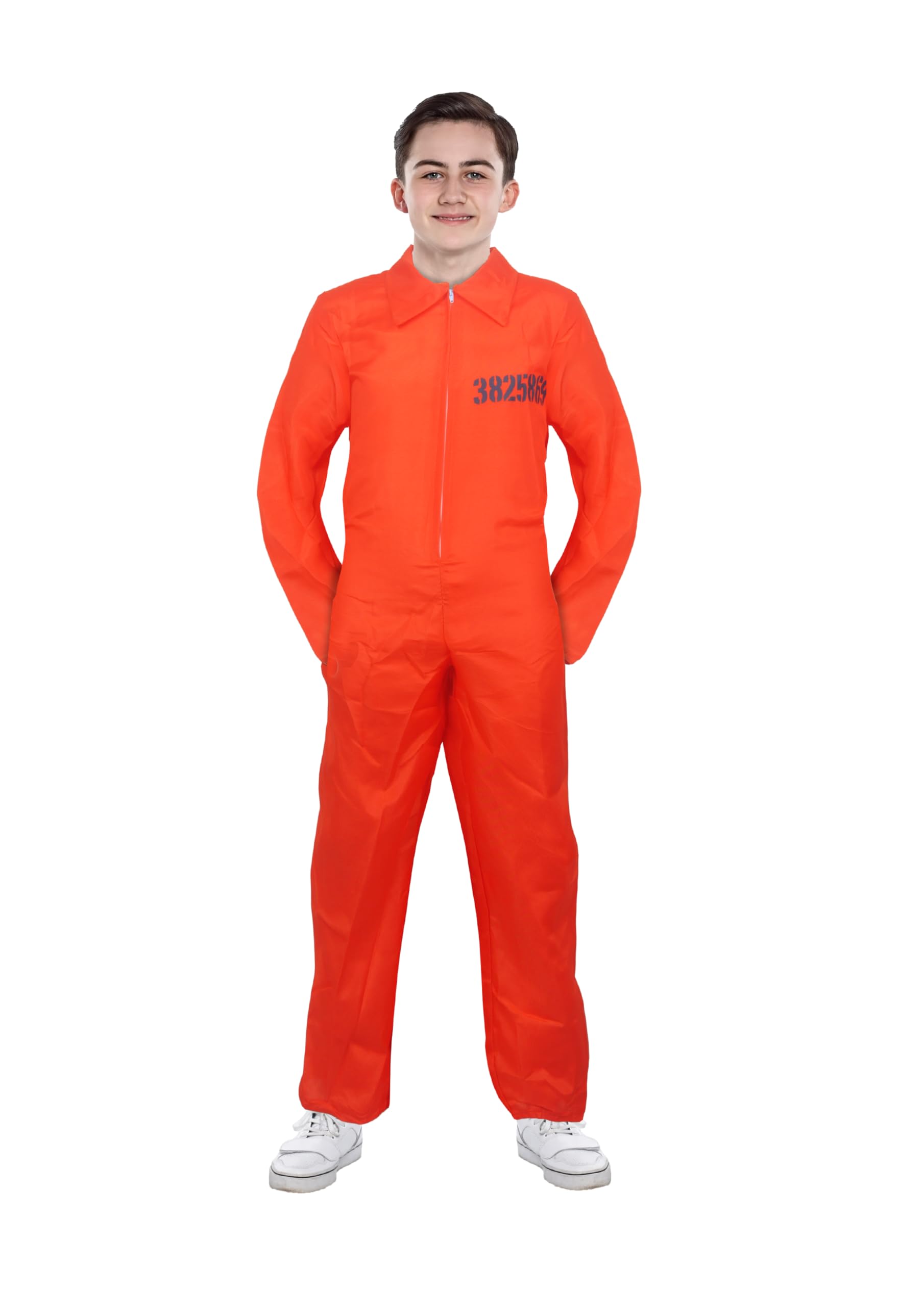 HENBRANDT Teenager's Orange Prisoner Overalls Fancy Dress Costume