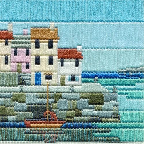 Derwentwater Designs Fishermens Cottages Long Stitch Kit, mehrfarbig, Small
