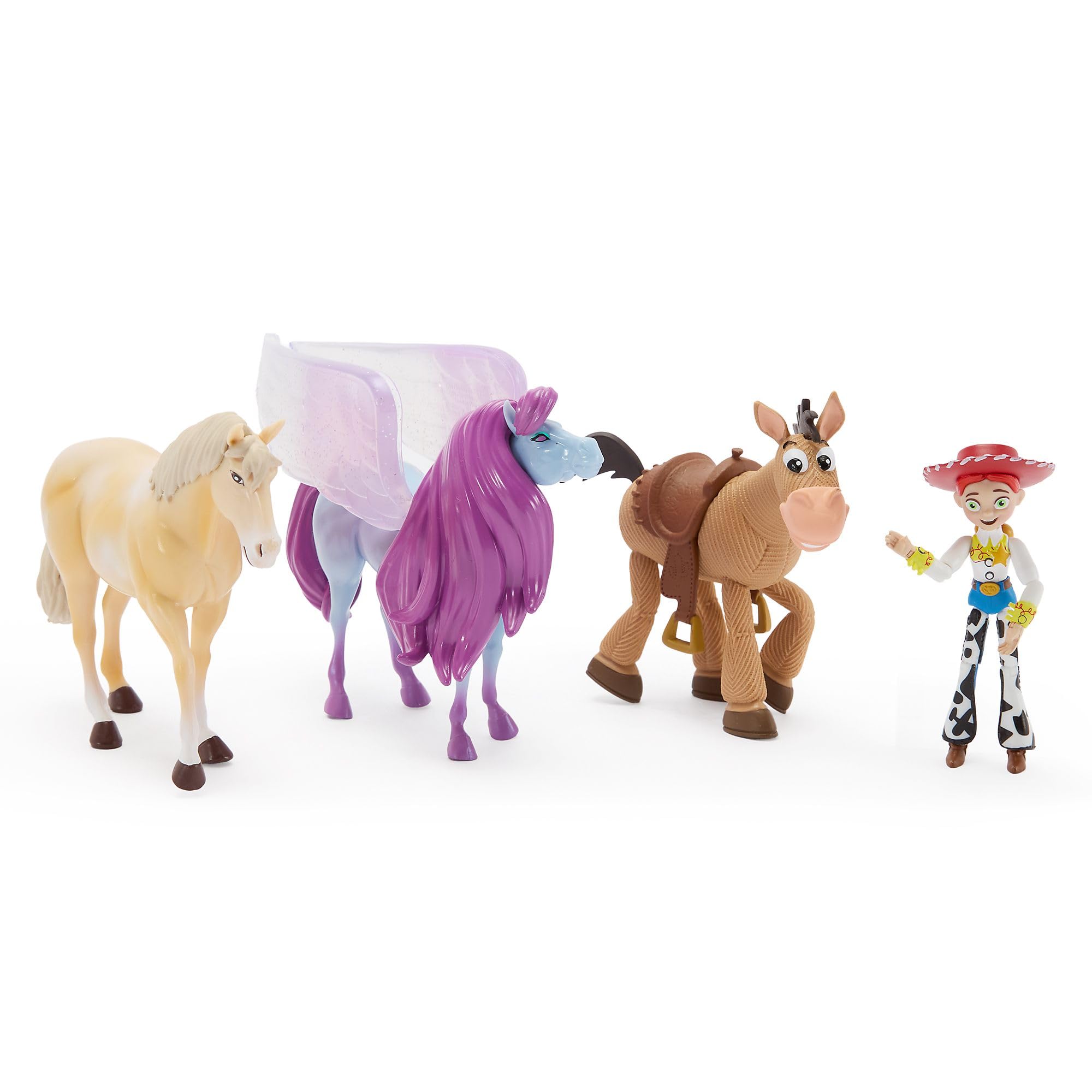 Disney Store Official Jessie and Horse Play Set – Toy Story 5 Jessie, Bullseye, Pegasus and Palomino, Collectible Horse Stable Playset
