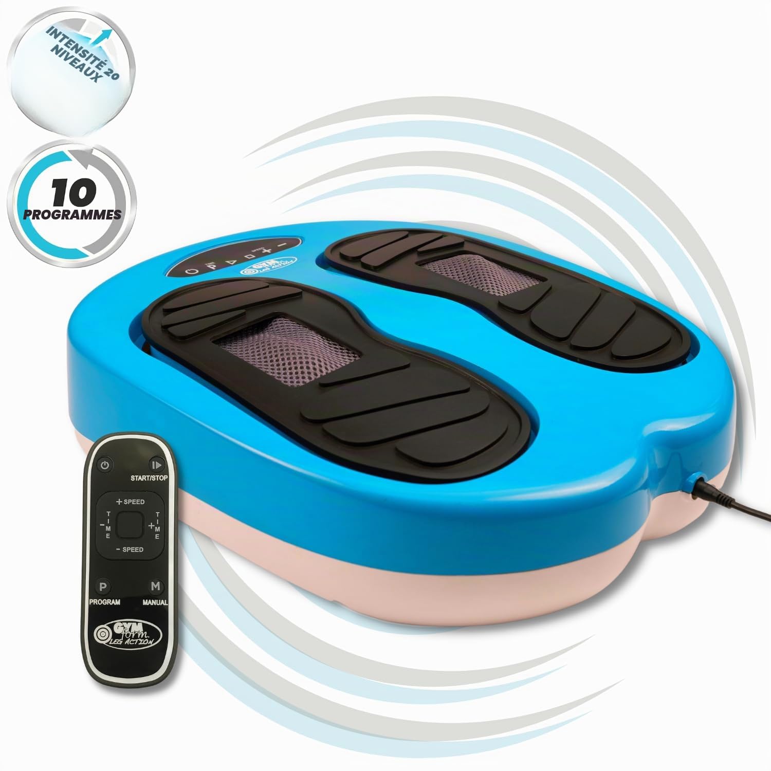 GYMFORM Masseur Pieds avec Shiatsu Leg Action (Platinum), avec télécommande, 10 programmes/20 vitesses pour améliorer la circulation et soulager la douleur