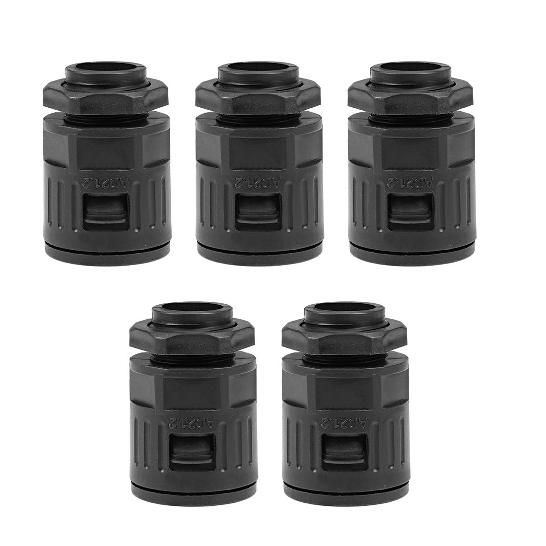 uxcell Cable Gland Corrugated Tube Connector AD21.2 Pipe Joint Clamps M20 Screw 5Pcs-image-11