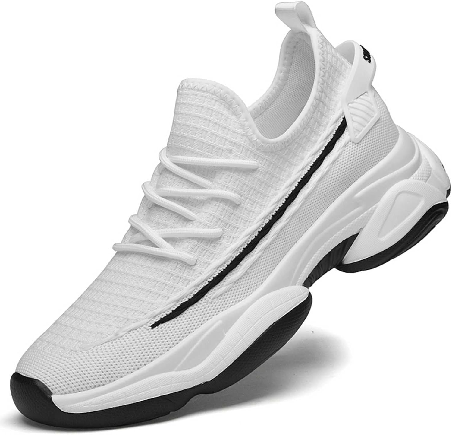 メンズファッション ソリッドカラー メッシュ生地 内側高さアップ スポーツシューズ カジュアル 通気性 ランニングシューズ スニーカ