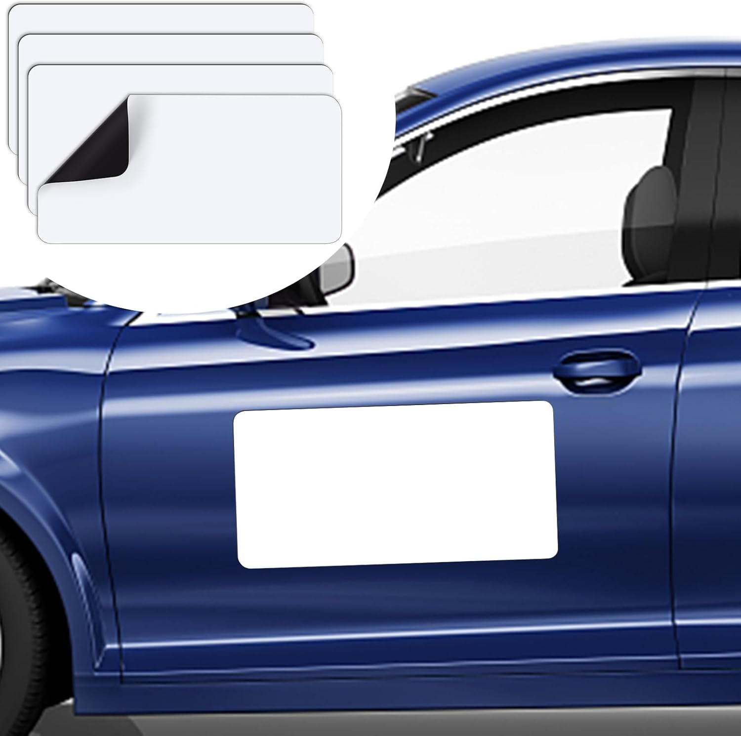 DIYMAG 4Pcs Blank Car Inch Car Door Rounded Corners Blank Car