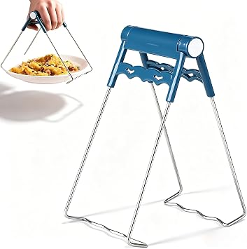 Hot Plate Gripper, Metal Hot Bowl Clip Foldable Kitchen Bowl Clip Dish Plate Lifter Gripper for Kitchen Home Restaurant Cooking