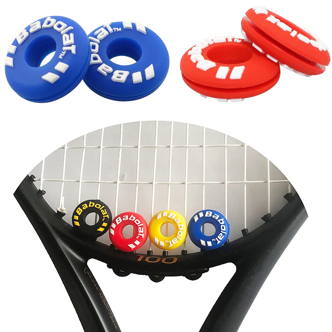 Ammortizzatore per Racchetta Tennis 8pcs Silicone Anti-Vibrazione Anti-Skid