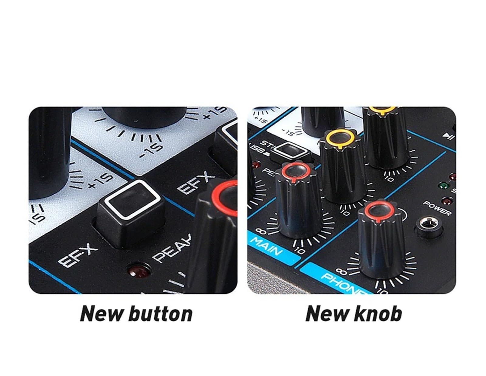 Konsola DJ-ska Aduio Mixer z kartą dźwiękową Bluetooth do nagrywania na komputerze, mikrofonu i miksowania instrumentów. Interfejs dla Profesjonalistów