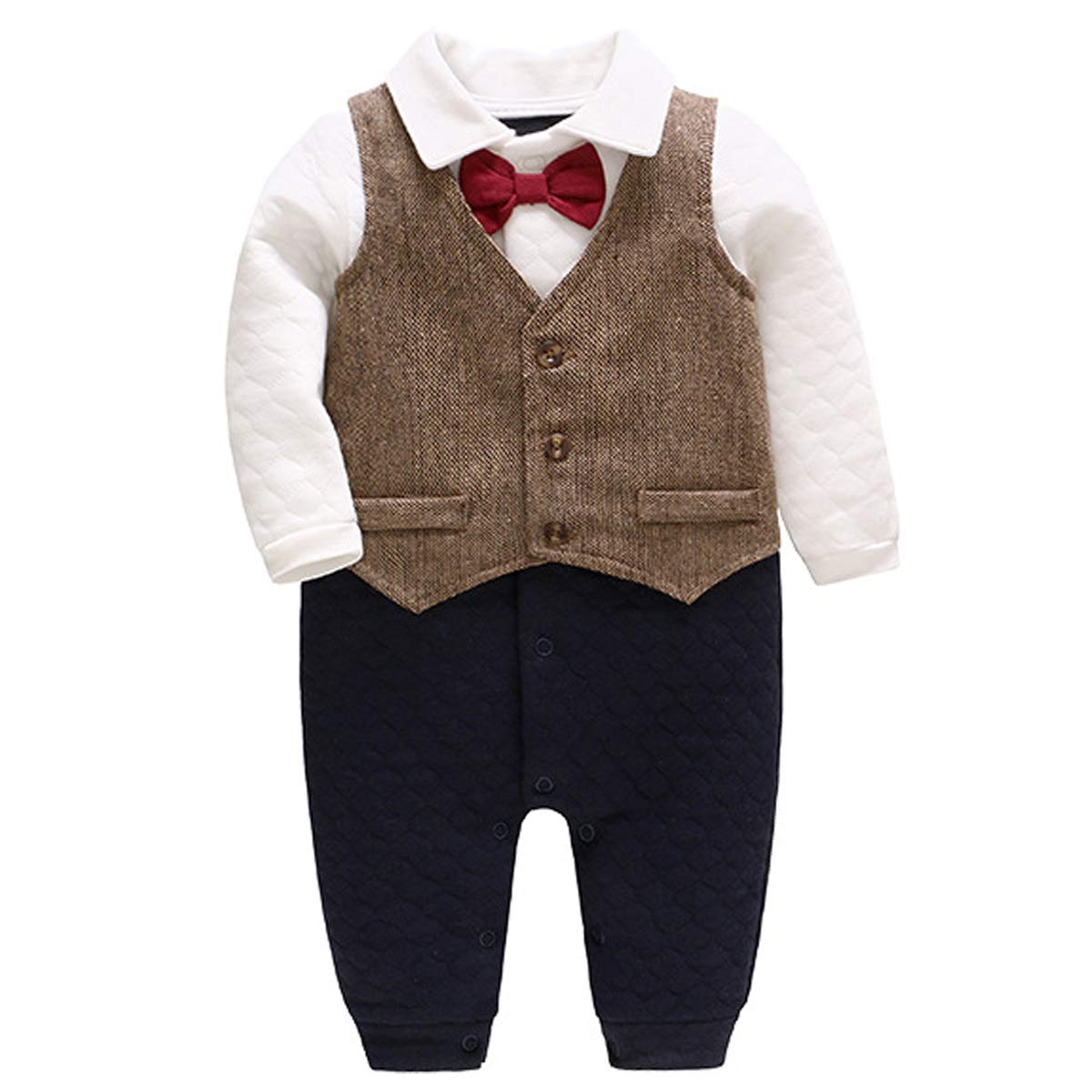 famuka Bebé Niños Traje de Esmoquin Monos Boda Bautismo Festival Ropa para bebés Ropa de una Pieza