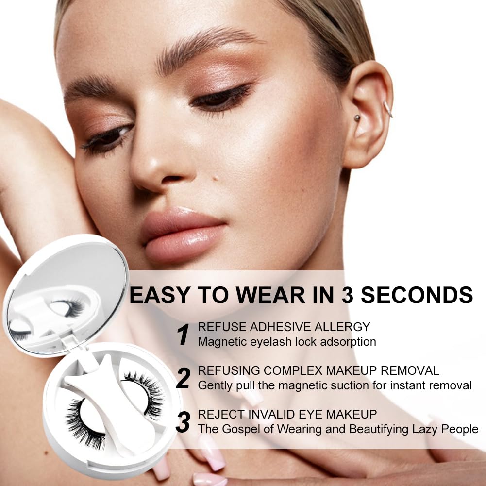Magnetic Eyelashes, 1 Pair Fine Magnetic Eyelashes, Reusable Magnetic Eyelashes, Natural Look - Image 3