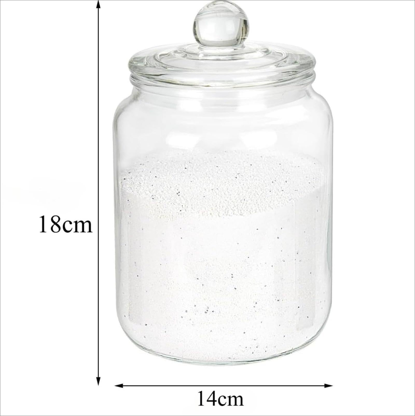 Amazon｜2/4 つガラスジャー 蓋付き 洗濯室整理保存用ガラス容器 密閉