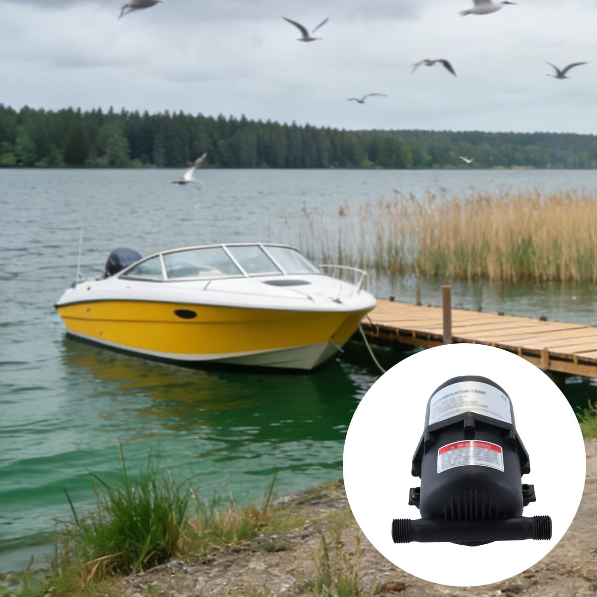 Réservoir sous pression, pompe à eau à débit réglable 0,75 L pour système d'eau de bateau, camping-car, accessoires