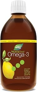 Nature's Way NutraSea Omega 3 Fish Oil Liquid Supplement – Zesty Lemon Flavour, Non-GMO – Heart & Brain Support – EPA & DHA, 500 mL