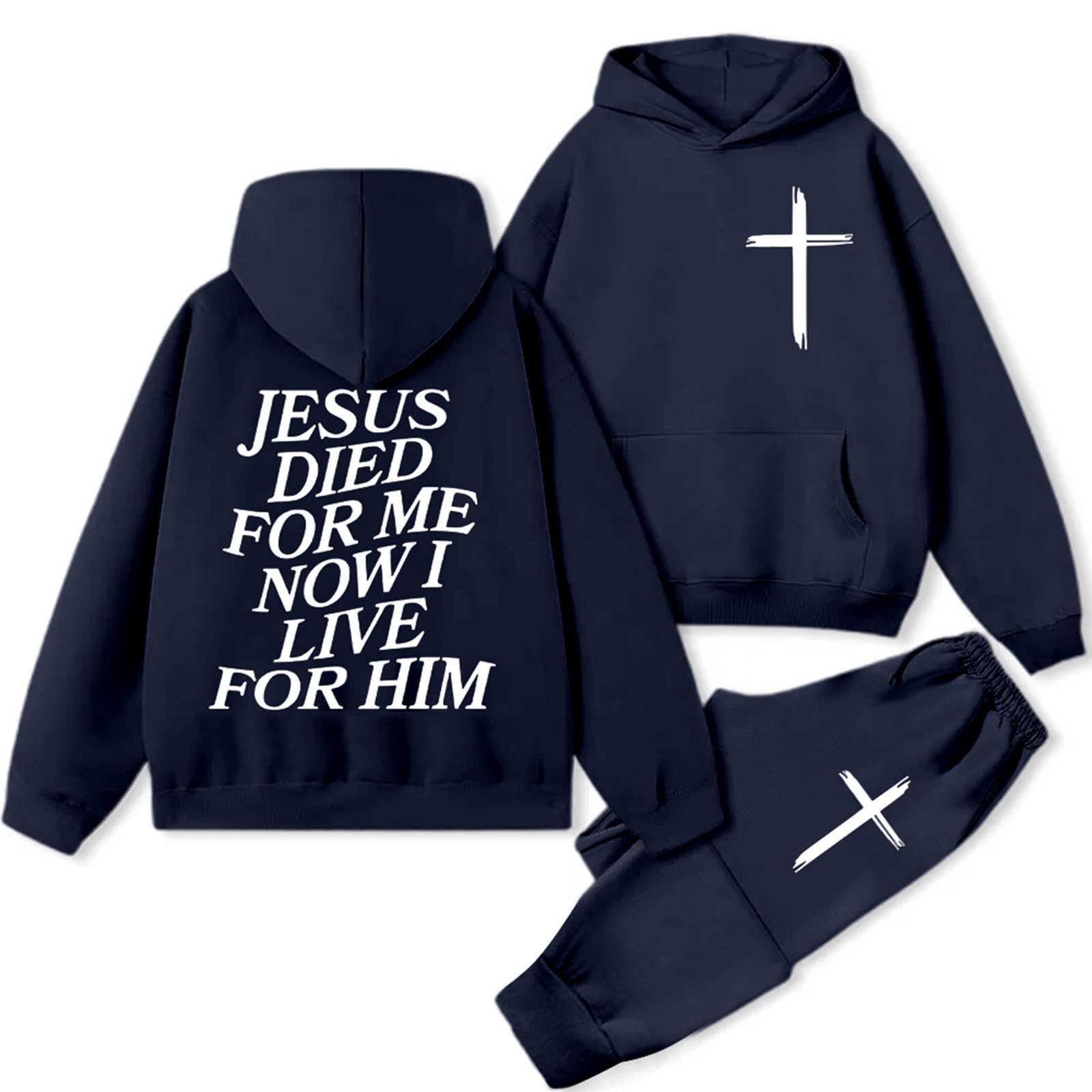 Damen Winter Kapuzenpullover Set Samt mit Herzdesign Loose Fit Casual Trainingsanzug Zweiteiler